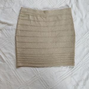 Sparkly gold mini skirt